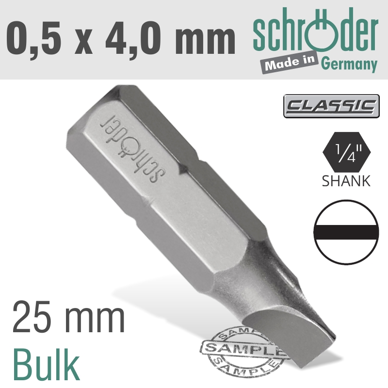 (image for) Slotted Bit 0.5x4.0 25mm Bulk