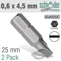 (image for) Slotted Bit 0.6x4.5mm 25mm 2cd