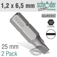 (image for) Slotted Bit 1.2x6.5mm 25mm 2cd