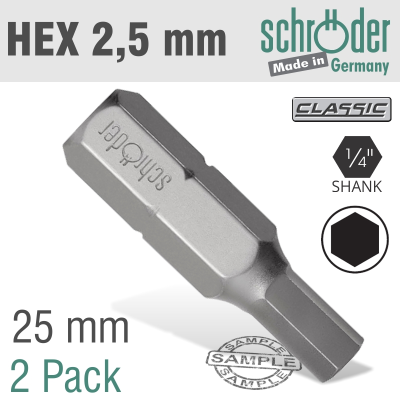 (image for) Hex/allen Ins.bit 2.5mm 2/pack