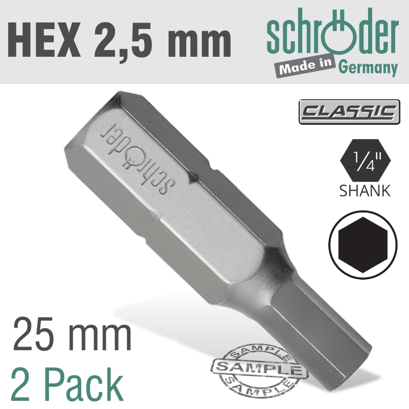 (image for) Hex/allen Ins.bit 2.5mm 2/pack