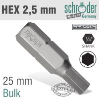 Hex/allen Ins.bit 2.5mm Bulk (image for) Hex/allen Ins.bit 2.5mm Bulk