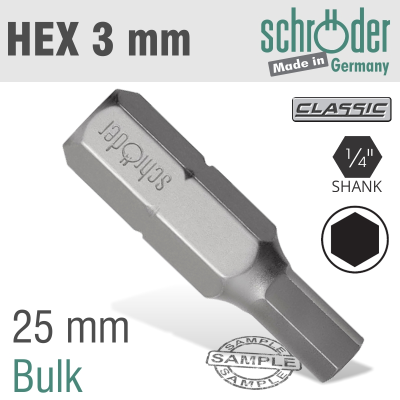 (image for) Hex/allen Insert Bit 3mm Bulk