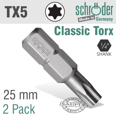 (image for) Torx Tx5 Classic Bit 25mm 2cd
