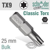 Torx Tx9 Classic Bit 25mm Bulk (image for) Torx Tx9 Classic Bit 25mm Bulk