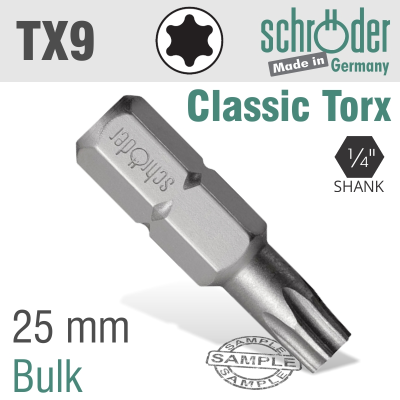(image for) Torx Tx9 Classic Bit 25mm Bulk