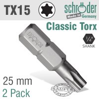 Torx Tx15 Classic Bit 25mm 2cd (image for) Torx Tx15 Classic Bit 25mm 2cd