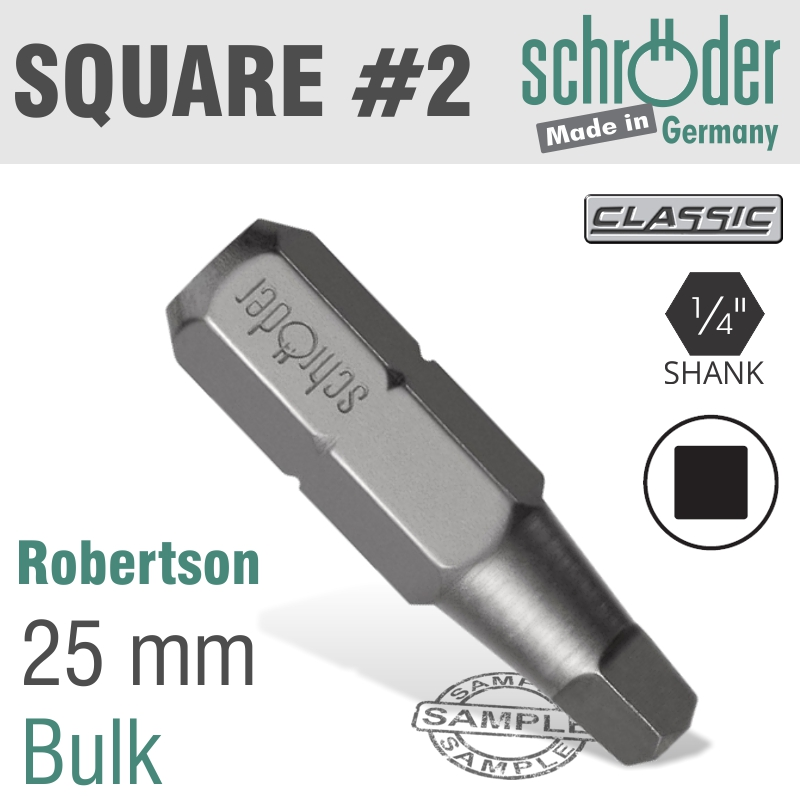 (image for) Sq.recess No.2x25mm Insert Bit