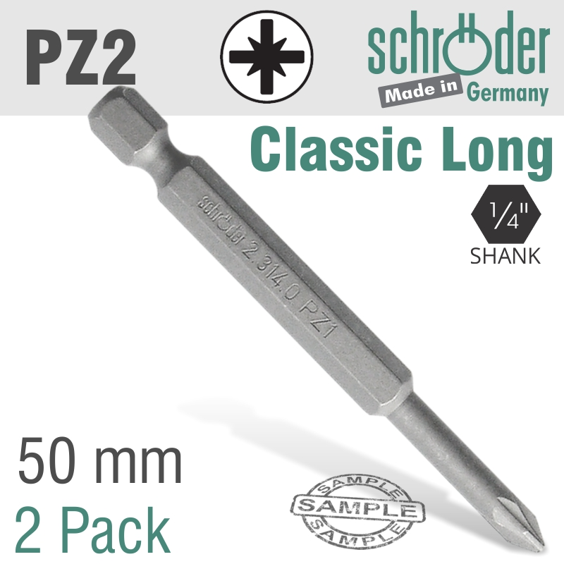 (image for) Pozi No.2 X 50mm Classic Power Bit 2cd