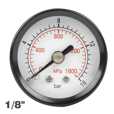 (image for) Press. Gauge 40mm 1/8' Rear Fit 0-16bar 0-1600kpa