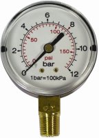 (image for) Press. Gauge 63mm 1/4' Bot. Fit 0-16bar 0-1600kpa