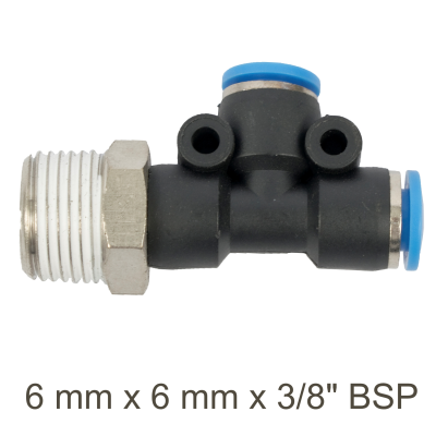 (image for) Pu Hose Fitting Tee 6mm X 6mm X 3/8'm