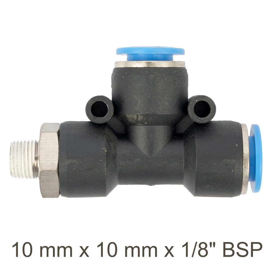 (image for) Pu Hose Fitting Tee 10mm X 10mm X 1/8'm