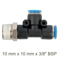 (image for) Pu Hose Fitting Tee 10mm X 10mm X 3/8'm