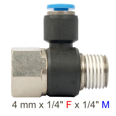 (image for) Pu Hose Fitting Tee 4mm X 1/4'f X 1/4'm