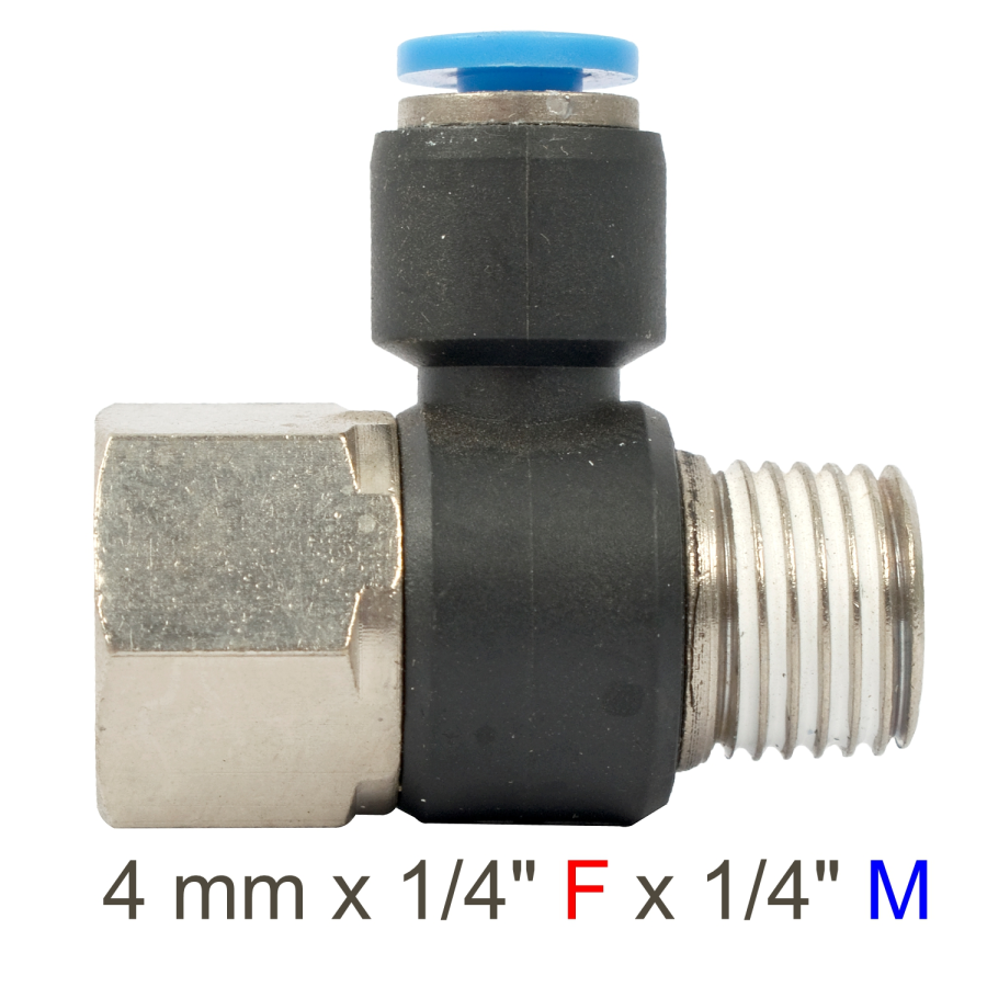 (image for) Pu Hose Fitting Tee 4mm X 1/4'f X 1/4'm
