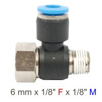 (image for) Pu Hose Fitting Tee 6mm X 1/8'f X 1/8'm
