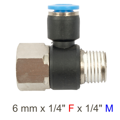 (image for) Pu Hose Fitting Tee 6mm X 1/4'f X 1/4'm