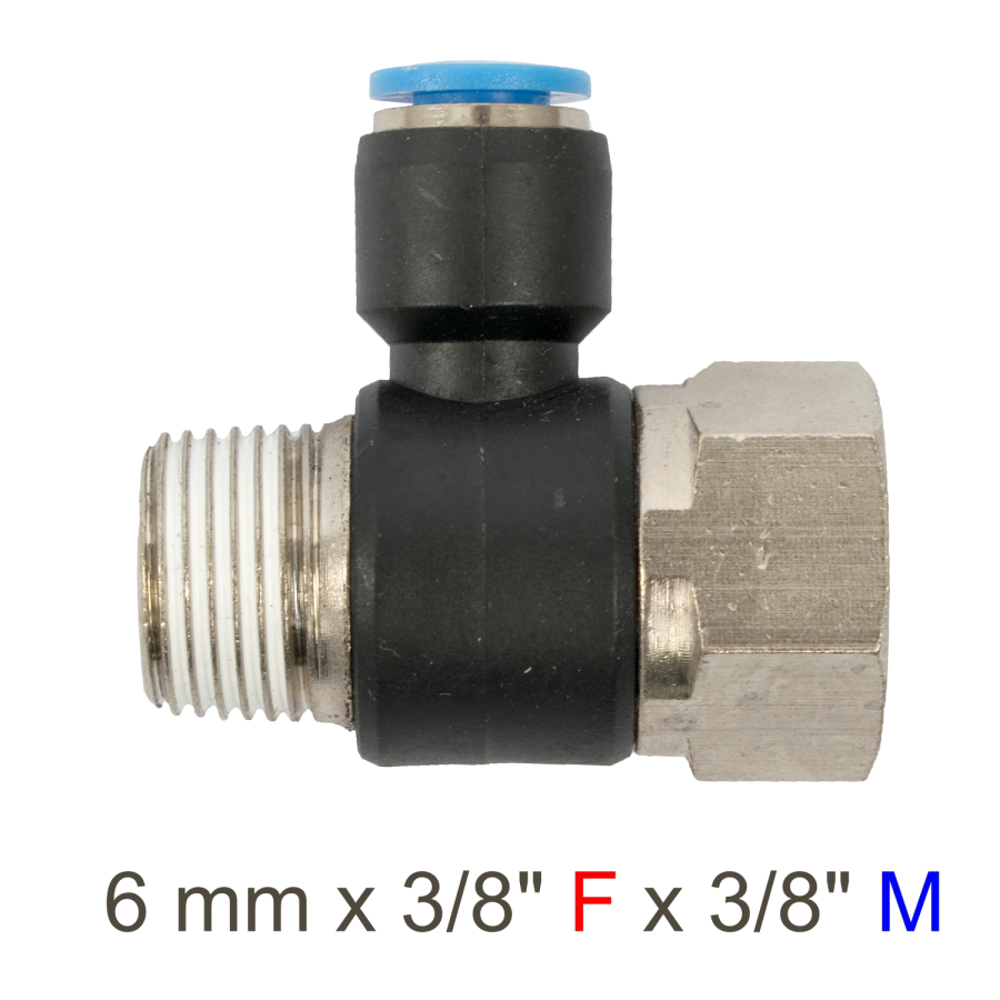 (image for) Pu Hose Fitting Tee 6mm X 3/8'f X 3/8'm