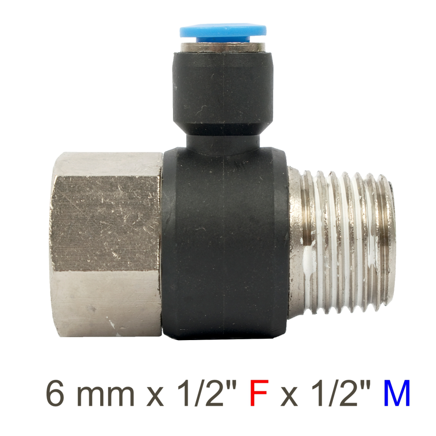 (image for) Pu Hose Fitting Tee 6mm X 1/2'f X 1/2'm
