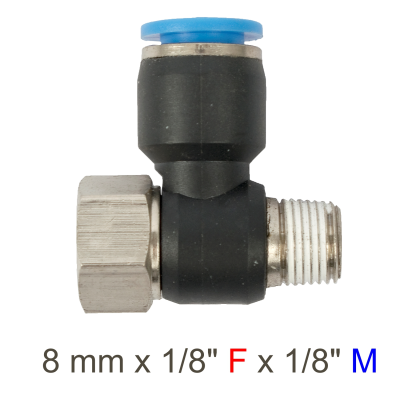 (image for) Pu Hose Fitting Tee 8mm X 1/8'f X 1/8'm
