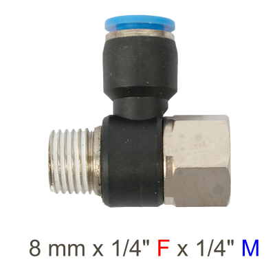 (image for) Pu Hose Fitting Tee 8mm X 1/4'f X 1/4'm