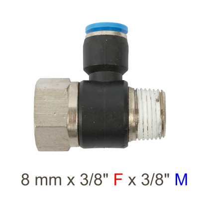 (image for) Pu Hose Fitting Tee 8mm X 3/8'f X 3/8'm