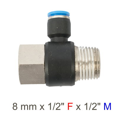 (image for) Pu Hose Fitting Tee 8mm X 1/2'f X 1/2'm