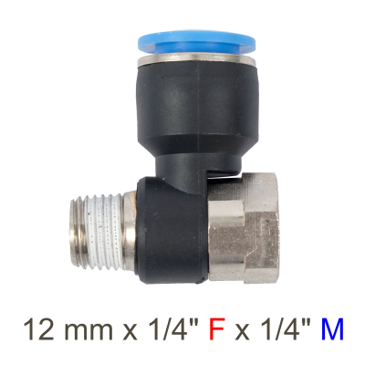 (image for) Pu Hose Fitting Tee 12mm X 1/4'f X 1/4'm