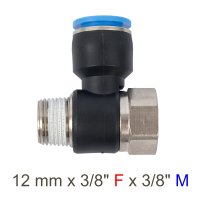 (image for) Pu Hose Fitting Tee 12mm X 3/8'f X 3/8'm