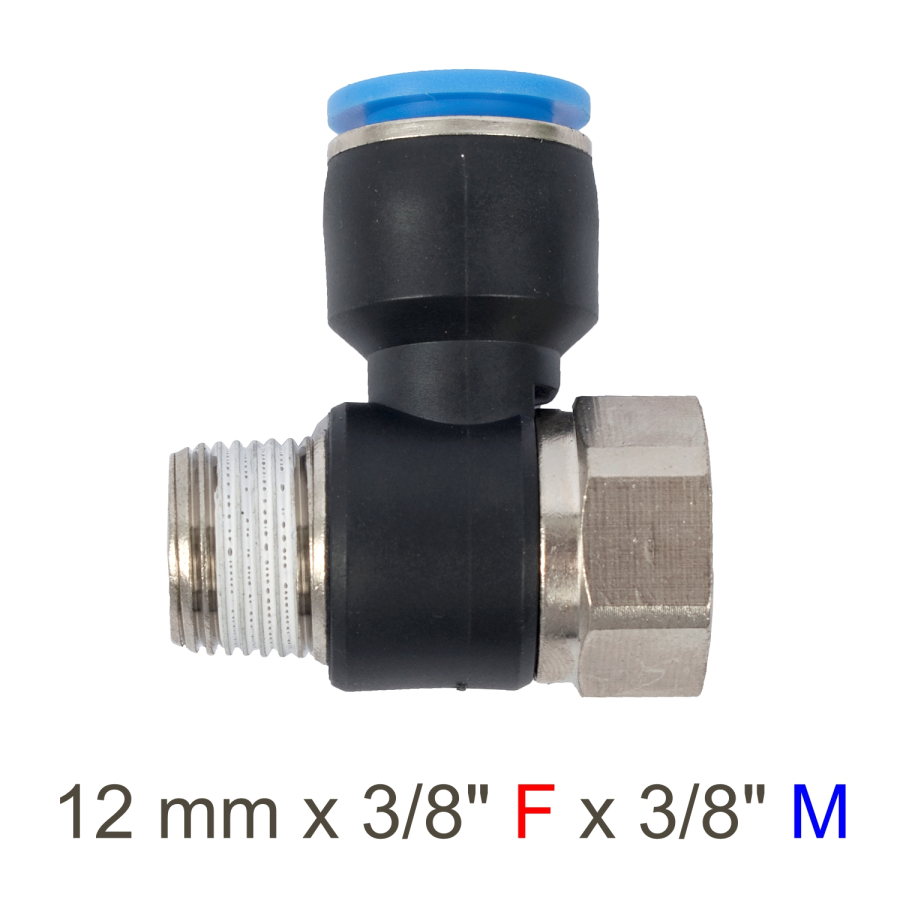 (image for) Pu Hose Fitting Tee 12mm X 3/8'f X 3/8'm