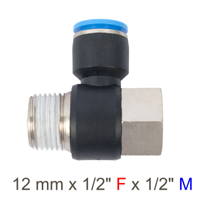 (image for) Pu Hose Fitting Tee 12mm X 1/2'f X 1/2'm