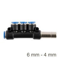 (image for) Red. Insert Manifold Side 4-port Pu 6mm - 4mm
