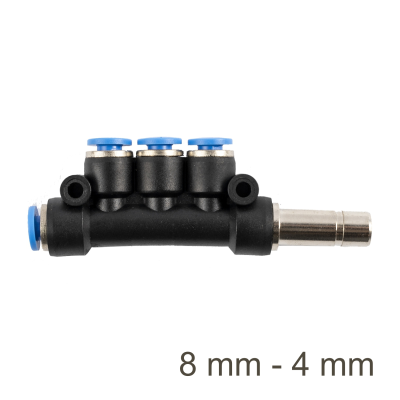 (image for) Red. Insert Manifold Side 4-port Pu 8mm - 4mm