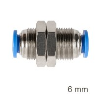 Metal Bulkhead Str. Connector 6mm (image for) Metal Bulkhead Str. Connector 6mm