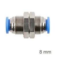Metal Bulkhead Str. Connector 8mm (image for) Metal Bulkhead Str. Connector 8mm