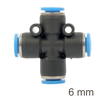 (image for) Pu Hose Fitting 4 Way Connector 6mm