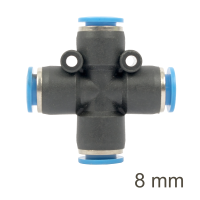 (image for) Pu Hose Fitting 4 Way Connector 8mm