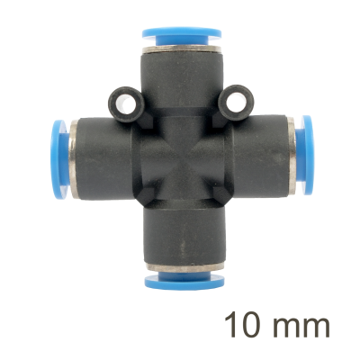 (image for) Pu Hose Fitting 4 Way Connector 10mm
