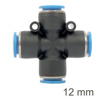 Pu Hose Fitting 4 Way Connector 12mm (image for) Pu Hose Fitting 4 Way Connector 12mm