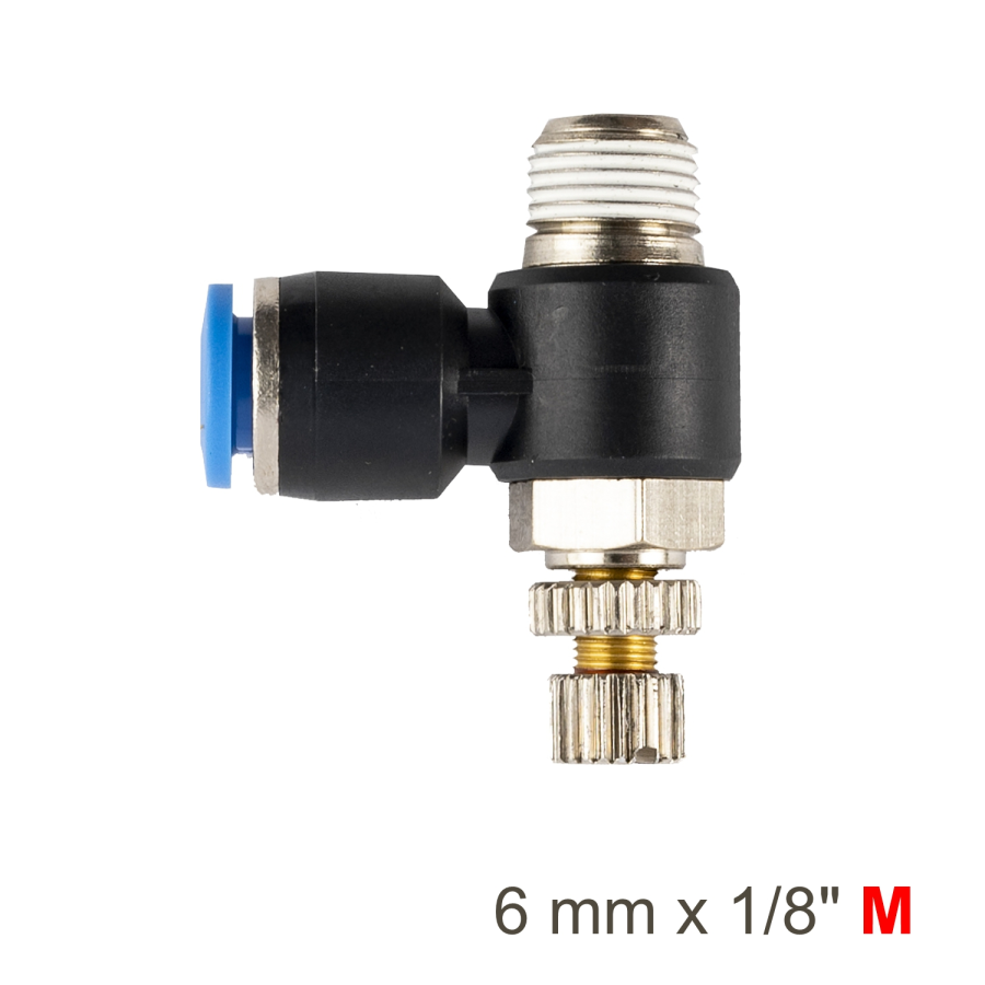 (image for) Flow Control Swiv. Elbow Pu 6mm X 1/8' M