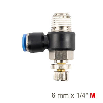 (image for) Flow Control Swiv. Elbow Pu 6mm X 1/4' M