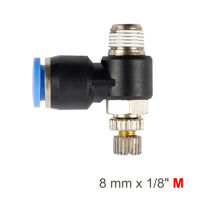 (image for) Flow Control Swiv. Elbow Pu 8mm X 1/8' M