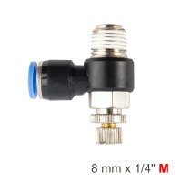 (image for) Flow Control Swiv. Elbow Pu 8mm X 1/4' M