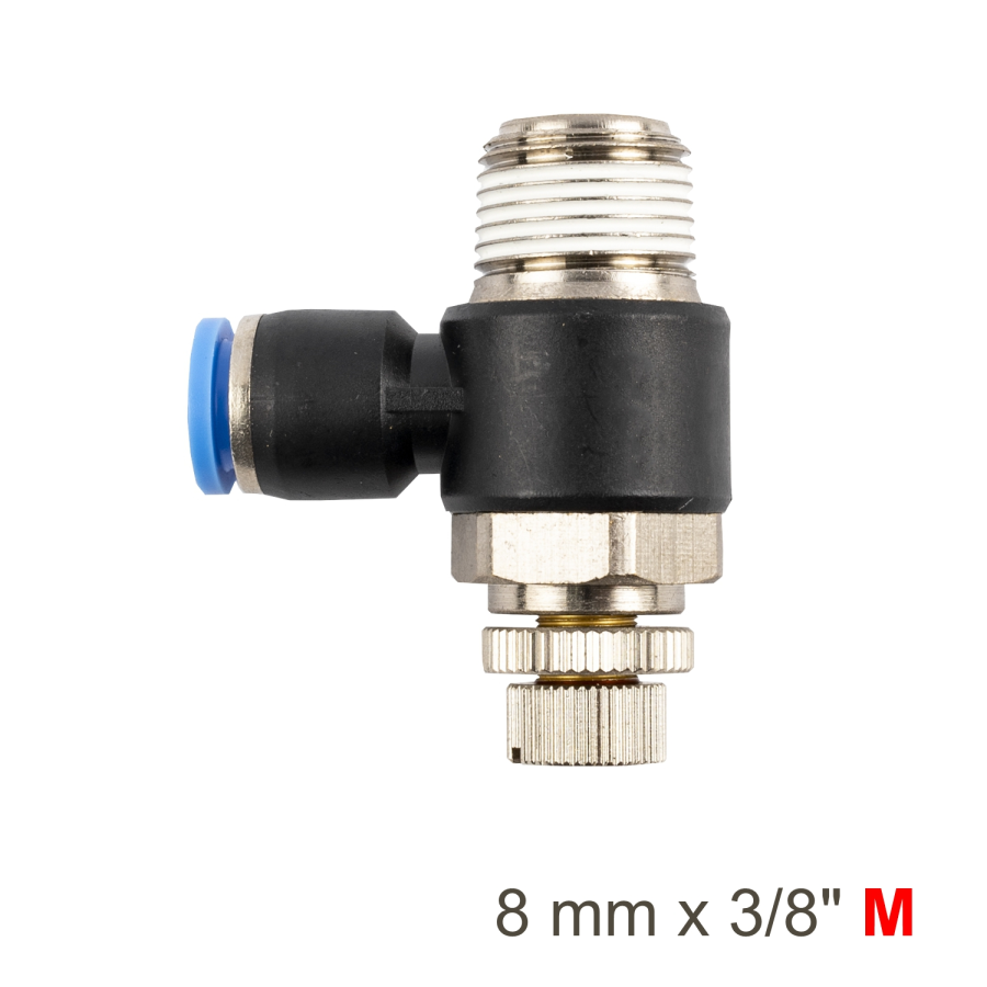 (image for) Flow Control Swiv. Elbow Pu 8mm X 3/8' M