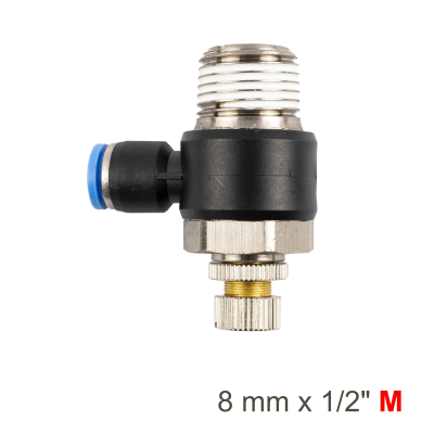 (image for) Flow Control Swiv. Elbow Pu 8mm X 1/2' M