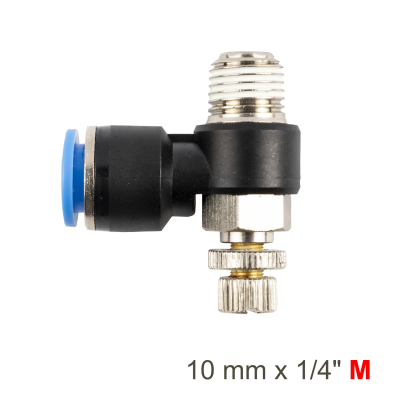 (image for) Flow Control Swiv. Elbow Pu 10mm X 1/4' M
