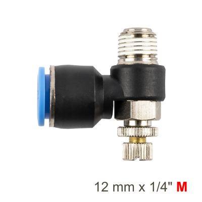 (image for) Flow Control Swiv. Elbow Pu 12mm X 1/4' M