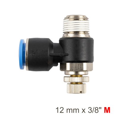 (image for) Flow Control Swiv. Elbow Pu 12mm X 3/8' M