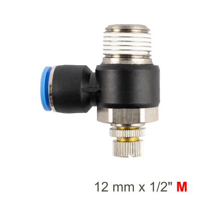 (image for) Flow Control Swiv. Elbow Pu 12mm X 1/2' M
